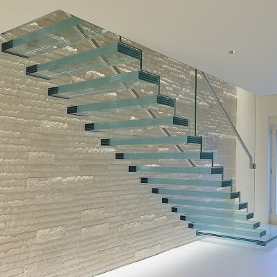 Tower Walk Straight Floating Glass Staircase