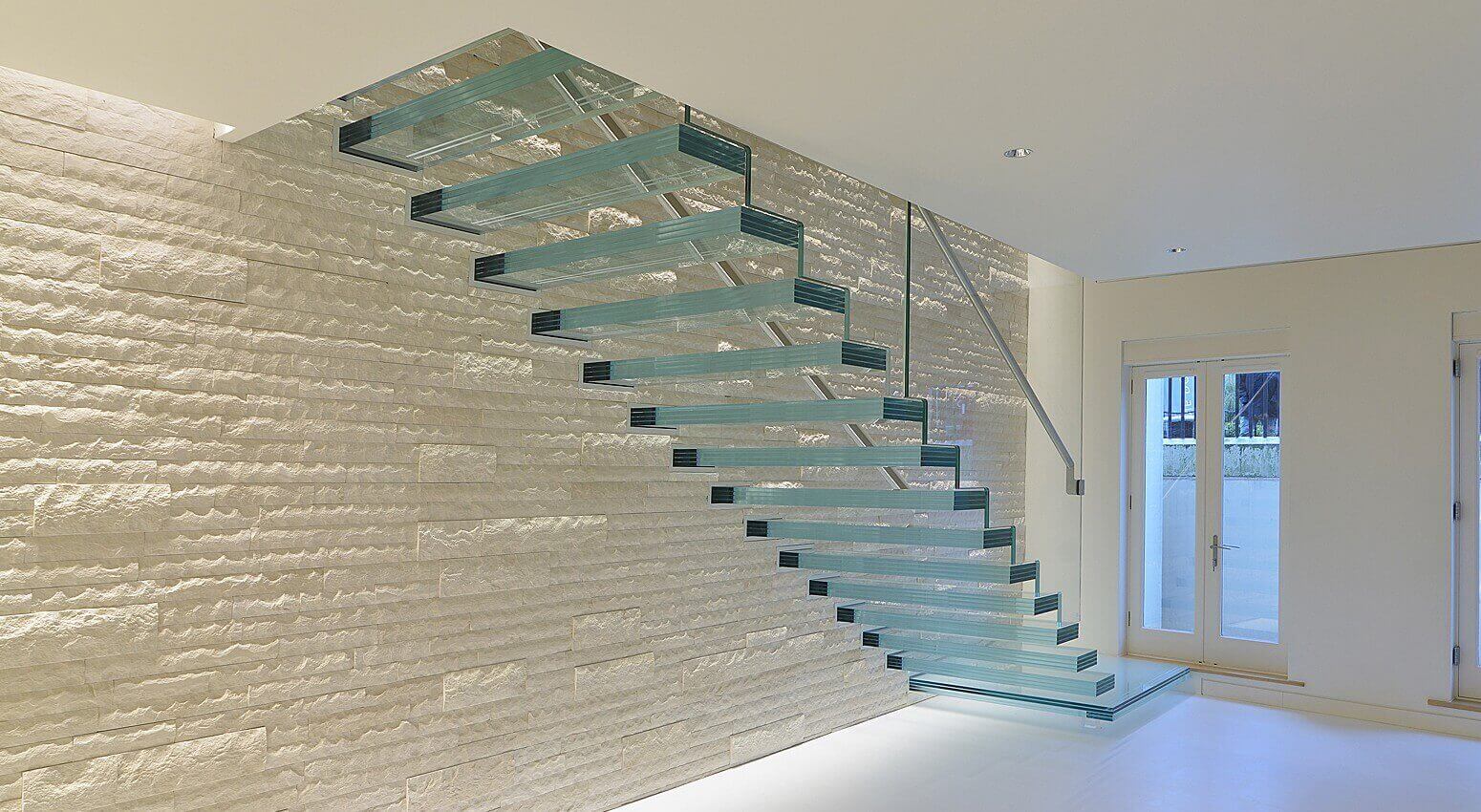 Straight Floating Glass Staircase Tower Walk Straight Floating Glass Staircase