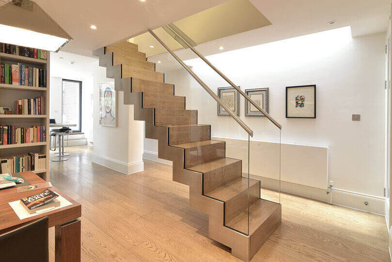 Ground View Of Modern Residential Staircase