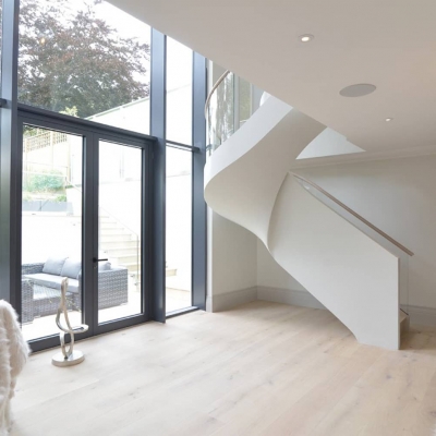 Modern Room With White Custom Staircase Lancaster Gardens