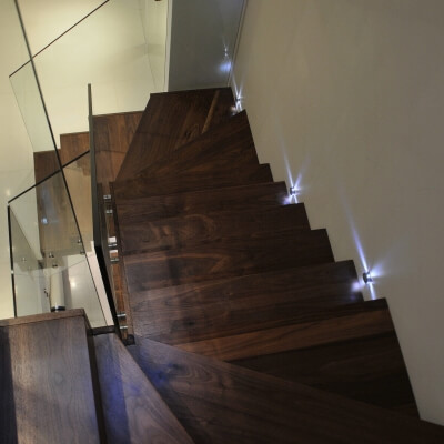 Aerial View Of Elegant Glass Staircase