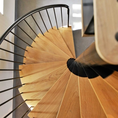 Closeup View Of Bespoke Spiral Staircase