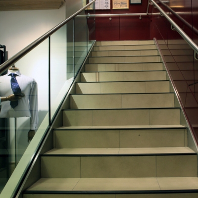 Front View Of T M Lewin Fenchurch Steel Staircase