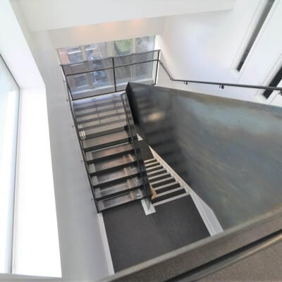 Downward view of Old Street staircase in London