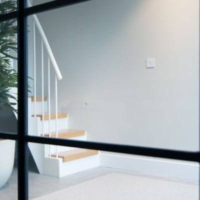 Floor view of Barnes Avenue House White Staircase