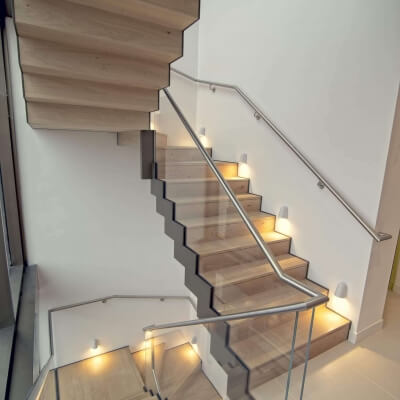Glass staircase in London